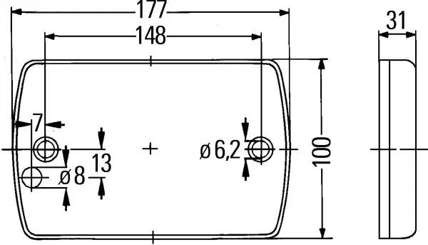 HELLA baklampe LED blinklys horizontal 